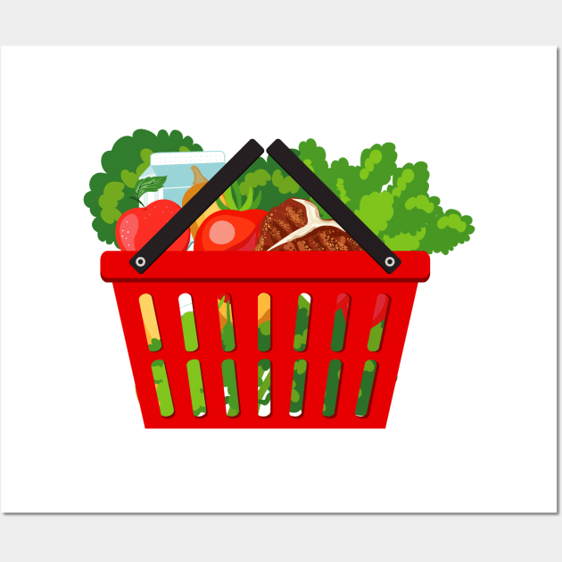 Food Delivery Basket Wall Art by SWON Design